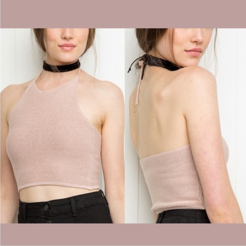 Brandy melville pink halter top